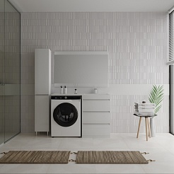 Style Line Тумба с раковиной Даллас 120 Люкс R 3 ящ., белая – фотография-9